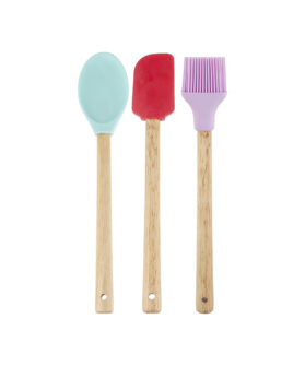 3 Pieces Silicone Spatulas Heart Shaped